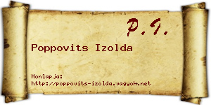 Poppovits Izolda névjegykártya
